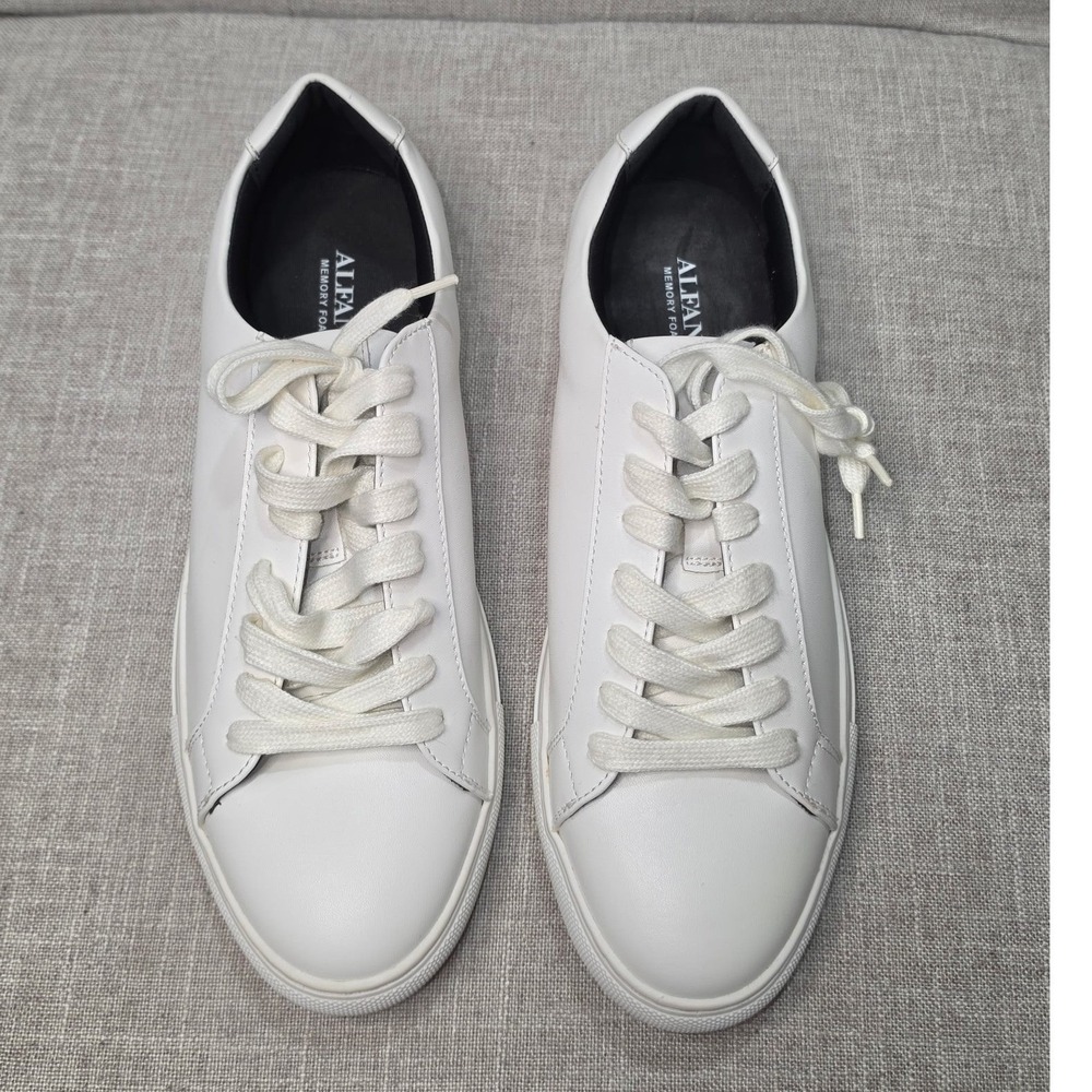 Alfani Grayson Mens White Low Top Memory Foam Sneakers Size 10M